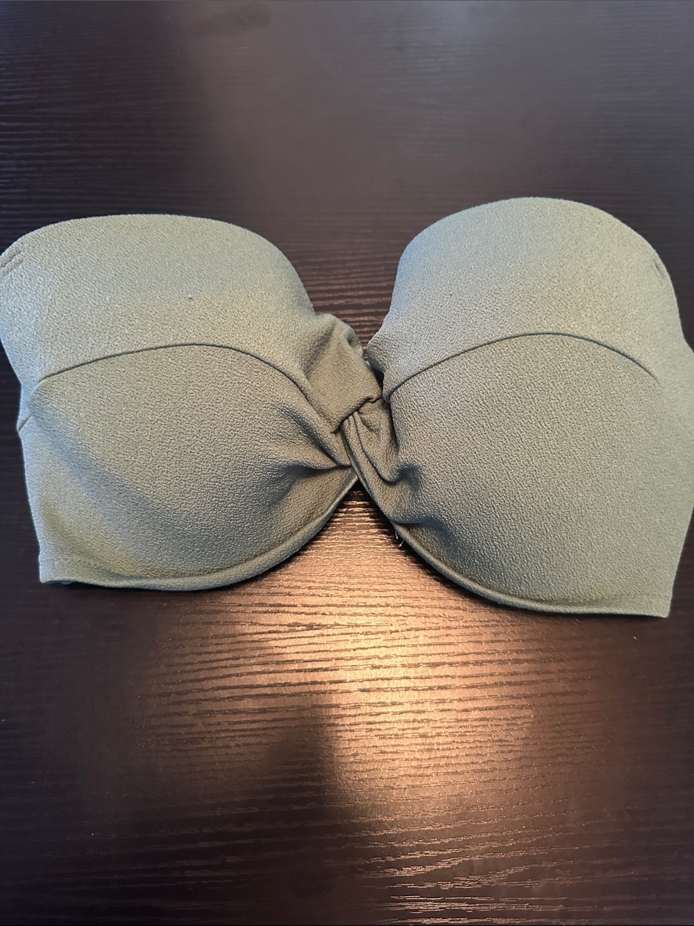Strapless Bandeau Swimsuit in Sage Green